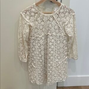 Zara Ivory Lace Floral Top